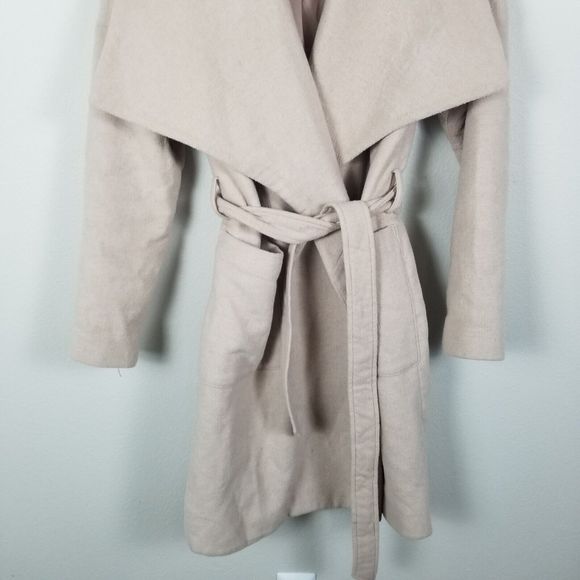 Madewell Delancey Blush Wool Blend Belted Coat Size Medium F4887 - Picture 9 of 14